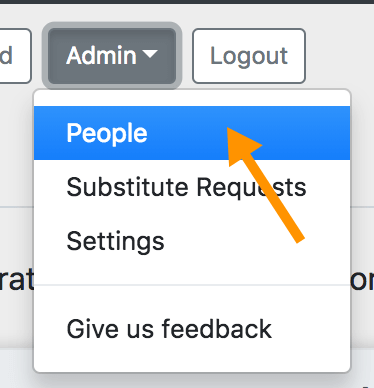 People link in the admin menu