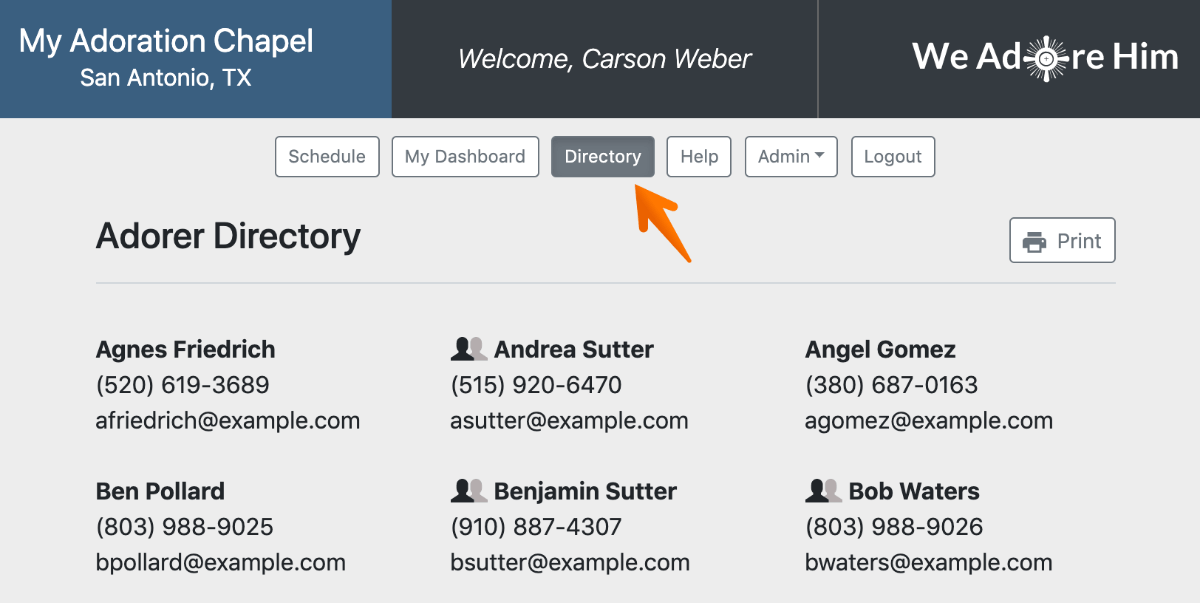 Introducing the Adorer Directory Page · We Adore Him