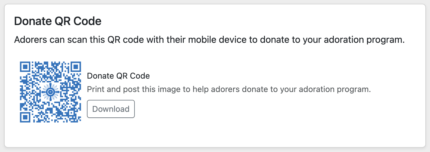 Qcode Donate Now Scan Code Donate QR Code · We Adore Him