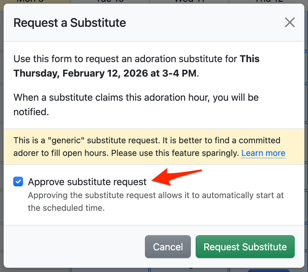 Substitute Alert Substitute Request Approval Workflow · We Adore Him