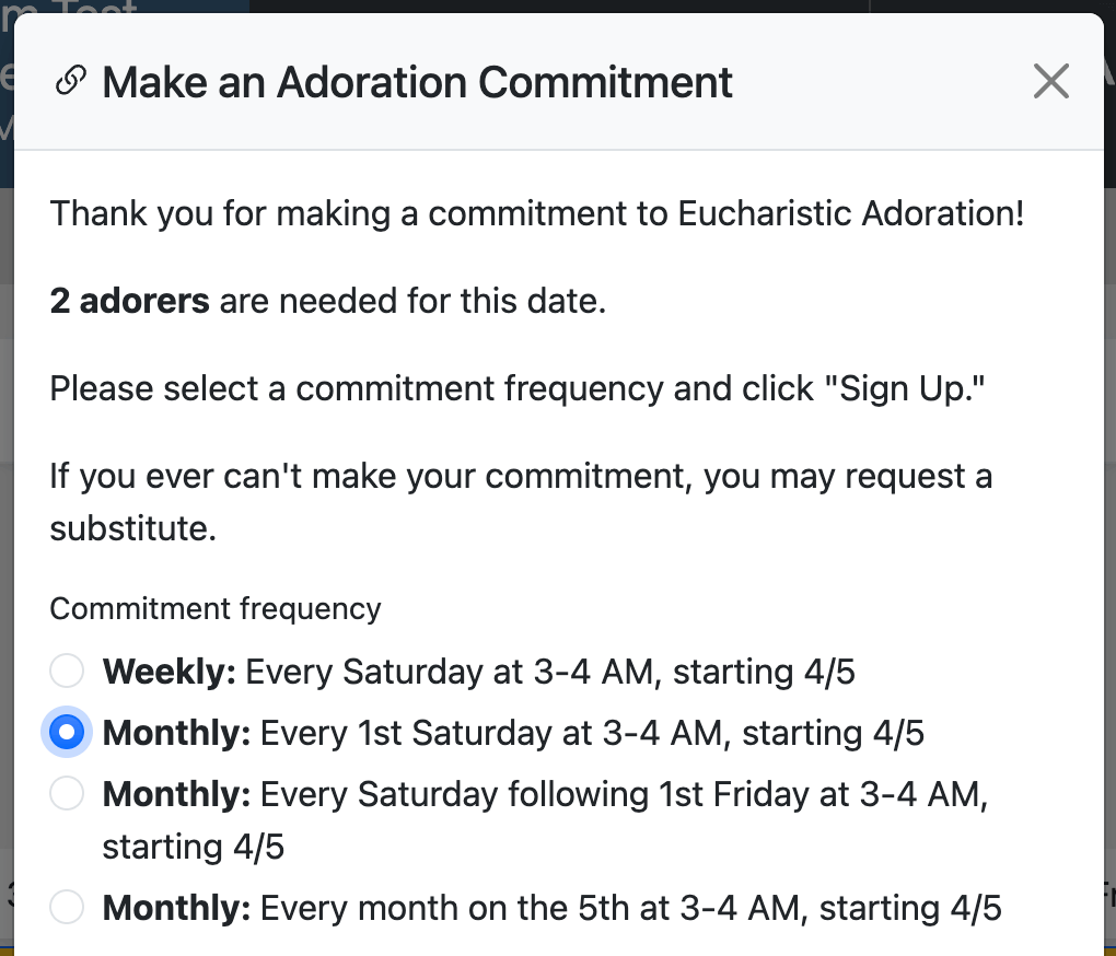 Monthly commitment options