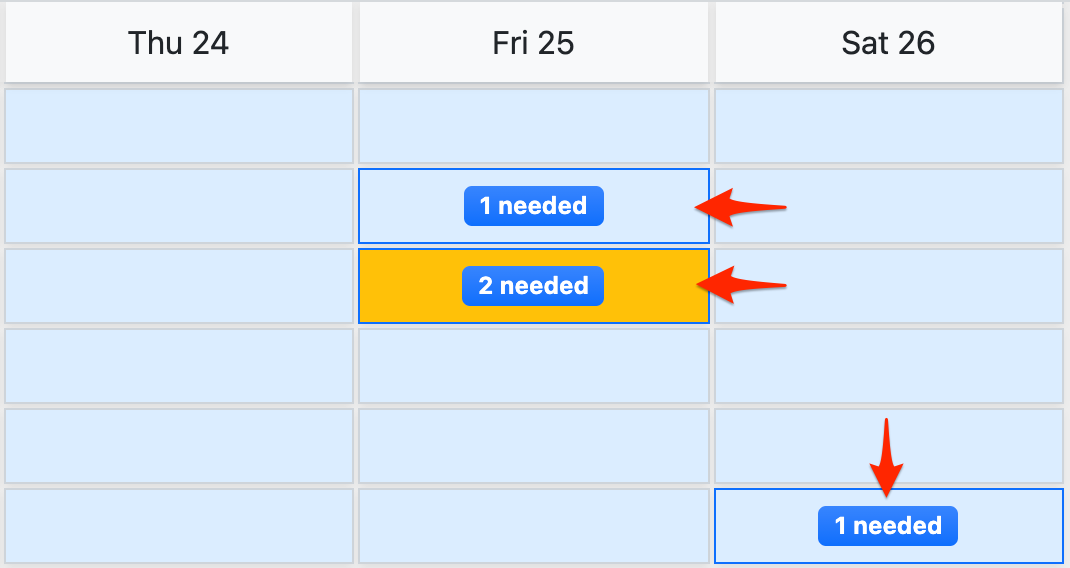 Needed hours on Schedule page