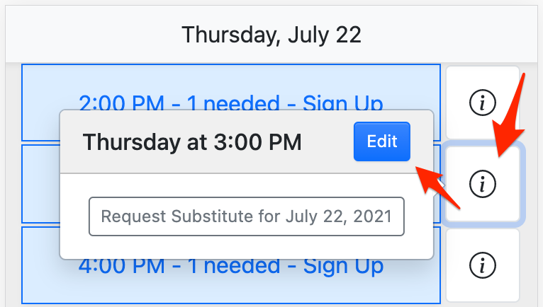 Edit a schedule hour on a mobile device