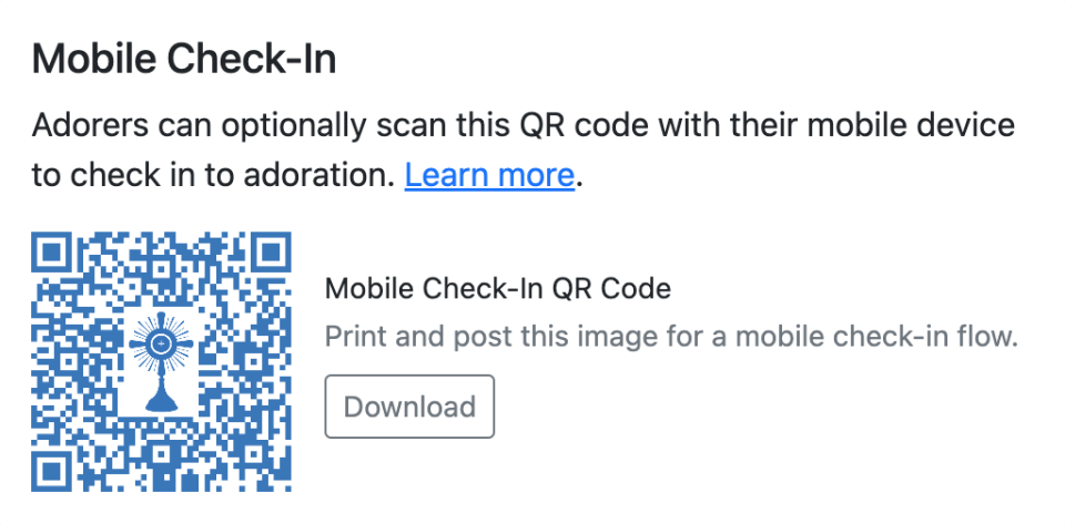Mobile Check-In QR Code