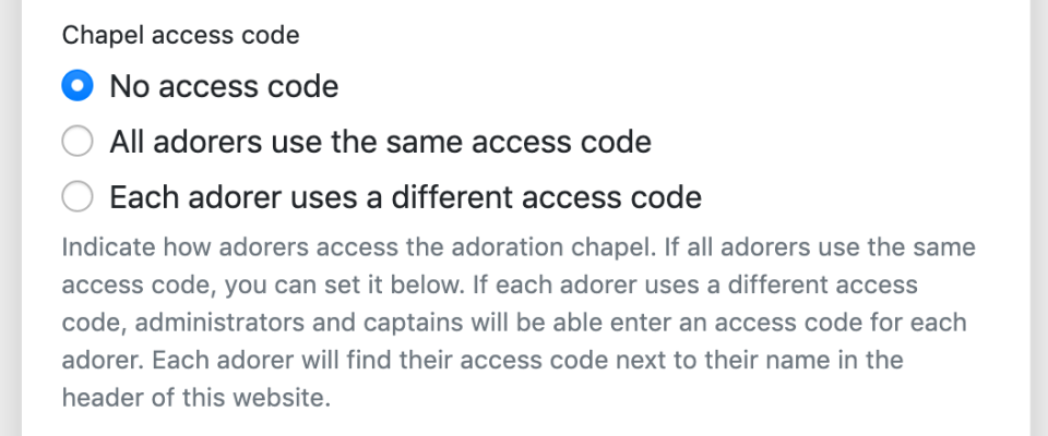 Access code setting