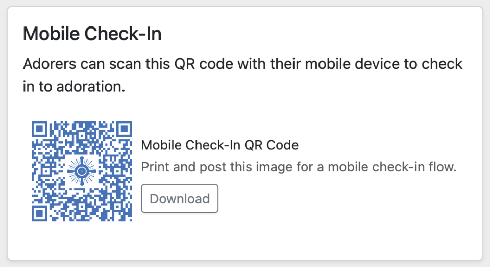 Mobile Check-In QR Code
